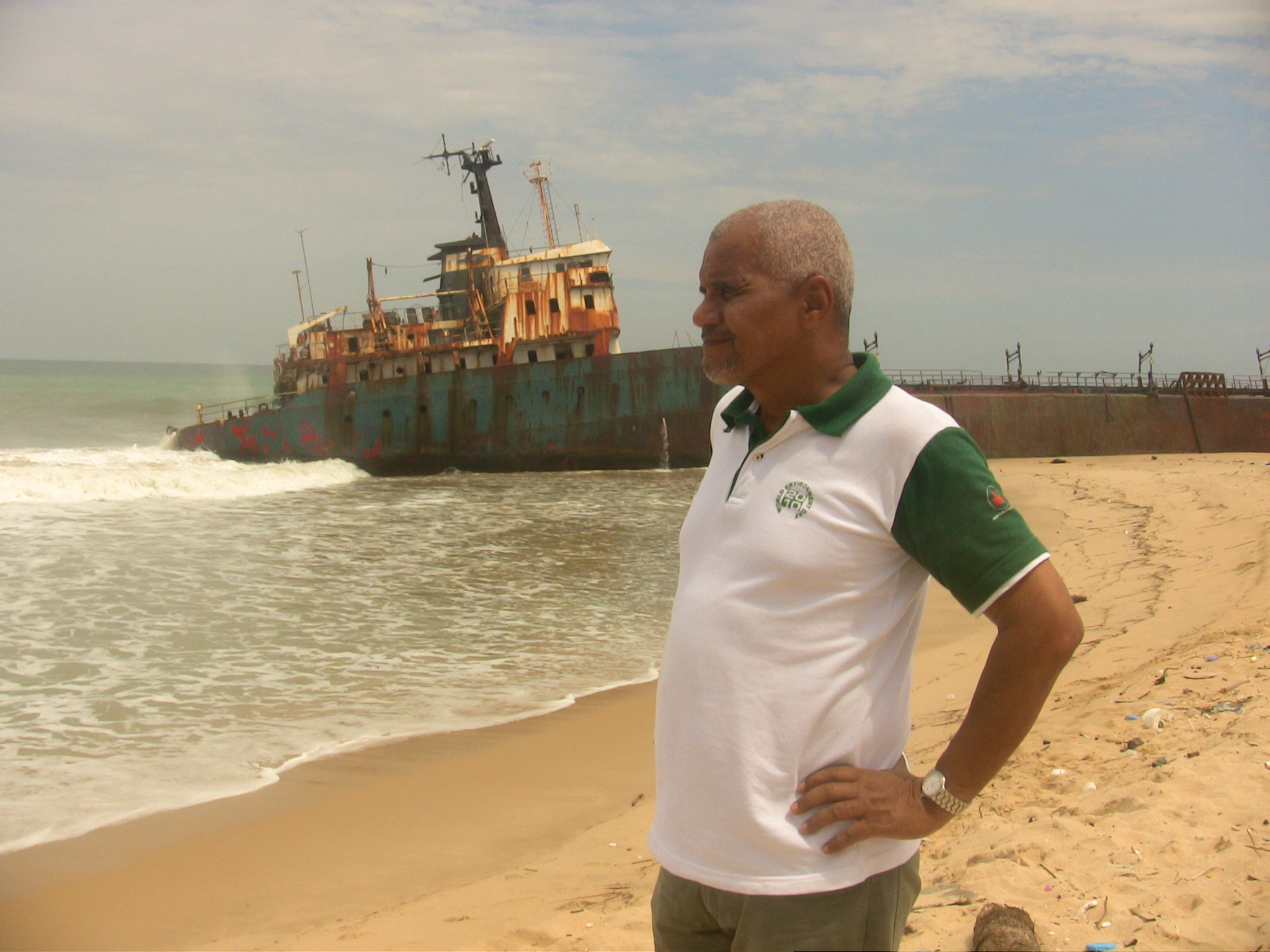 Wrecked ship along Lekki Oceanfront