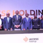 L-R: Ibironke Adeyemi, Director, Access Holdings Plc; Bolaji Agbede, Executive Director; Innocent Ike, Group Chief Executive Officer; Aigboje Aig-Imoukhuede, Chairman; Sunday Ekwochi, Company Secretary; Ojinika Olaghere, Director; Fatimah Bello-Ismail, Director; and Lanre Bamisebi, Executive Director, at the 4th Annual General Meeting of Access Holdings Plc, in Lagos…Wednesday