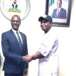 The Minister of Finance, Mr. Taiwo Oyedele, welcoming the Executive Chairman of Imo State Internal revenue Service (IIRS), Mr. Justice Okoye (FCA) in his office in Abuja.